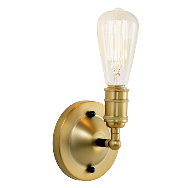 Bedford Satin Brass and Black One-Light Wall Sconce, image 1