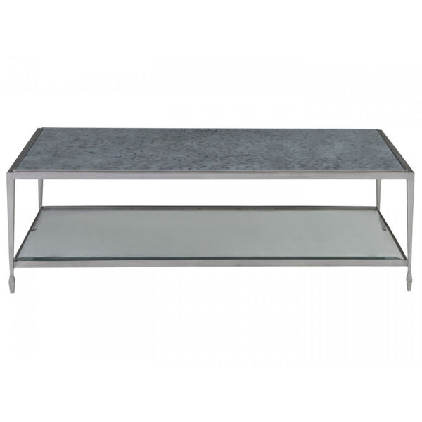 Signature Designs Antique Silver and Soft Gray Sashay Rectangular Cocktail Table, image 2