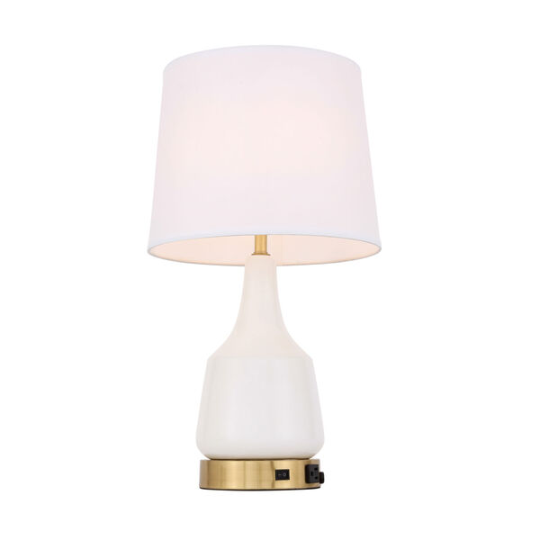 Reverie Brushed Brass and White 14-Inch One-Light Table Lamp, image 6