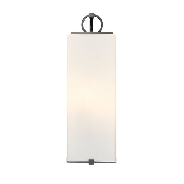 Sana Black Three-Light Outdoor Wall Sconce with White Opal Shade, image 3