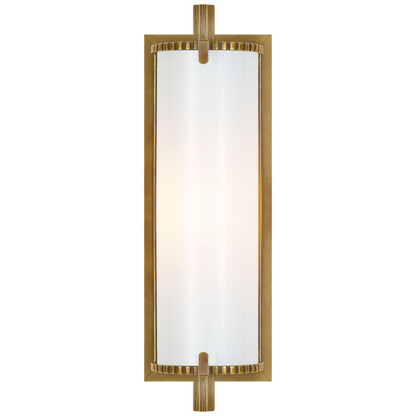 Calliope Small Bath Light in Hand-Rubbed Antique Brass with White Glass by Thomas O'Brien, image 1