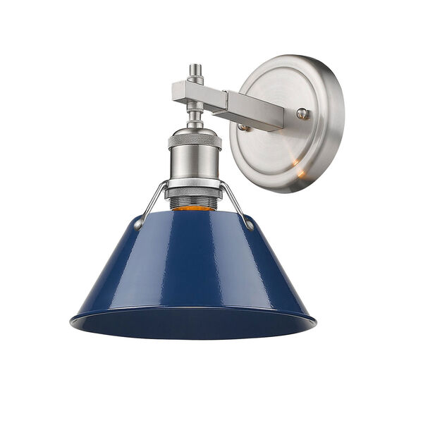 Orwell Pewter One-Light Bath Vanity with Navy Blue Shade, image 2