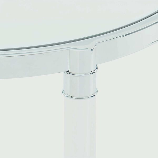 Celine Polished Stainless Steel Metal Round End Table, image 4