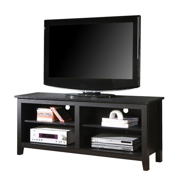 58-inch Black Wood TV Stand Console, image 2