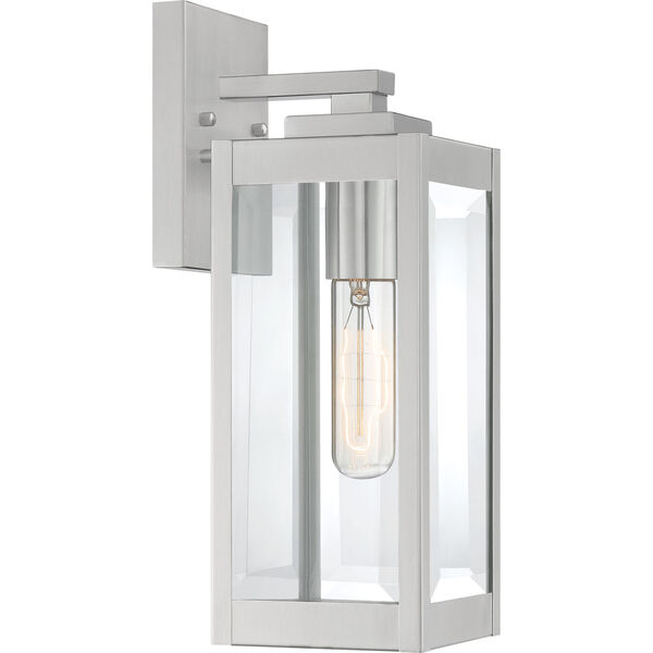 Westover Stainless Steel 14-Inch One-Light Outdoor Lantern with Clear Beveled Glass, image 1
