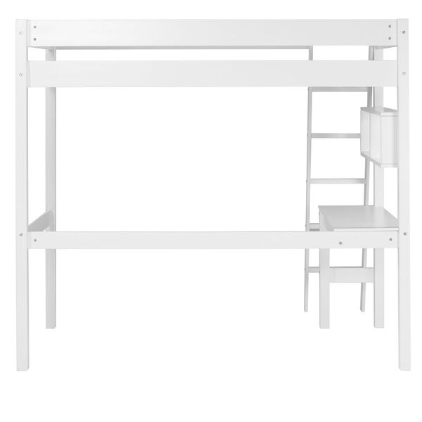 Swan White Twin Loft Bed with Desk, image 6