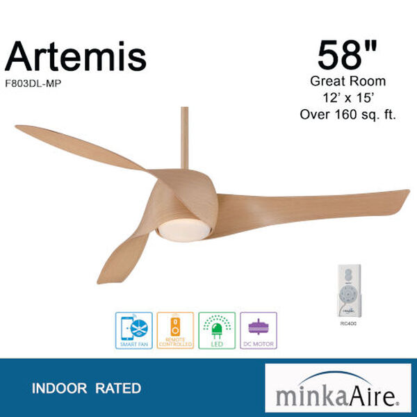 Artemis Maple 58-Inch LED Smart Ceiling Fan, image 5