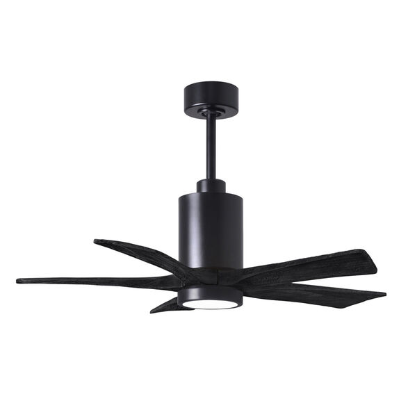 Patricia-5 Matte Black 42-Inch Ceiling Fan with LED Light Kit, image 1