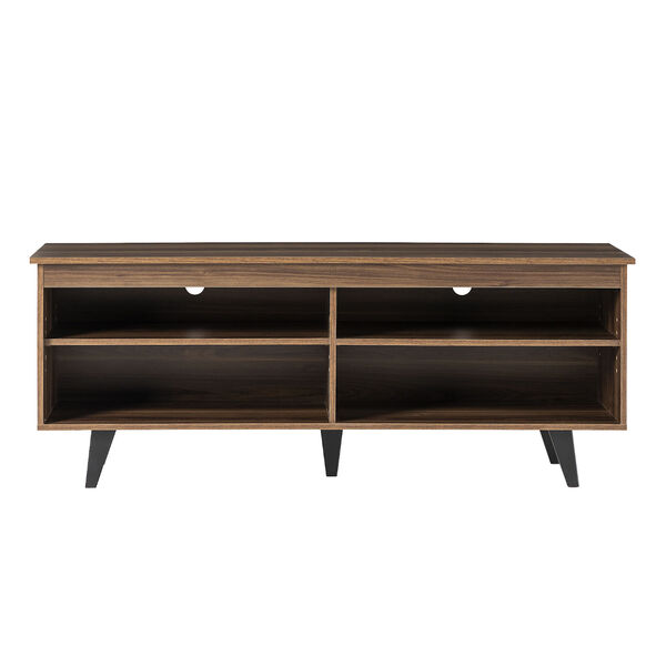 Dark Walnut TV Stand with Four Shelves, image 2