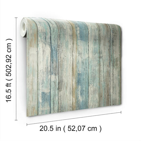 Blue Distressed Wood Peel and Stick Wall Decor, image 6