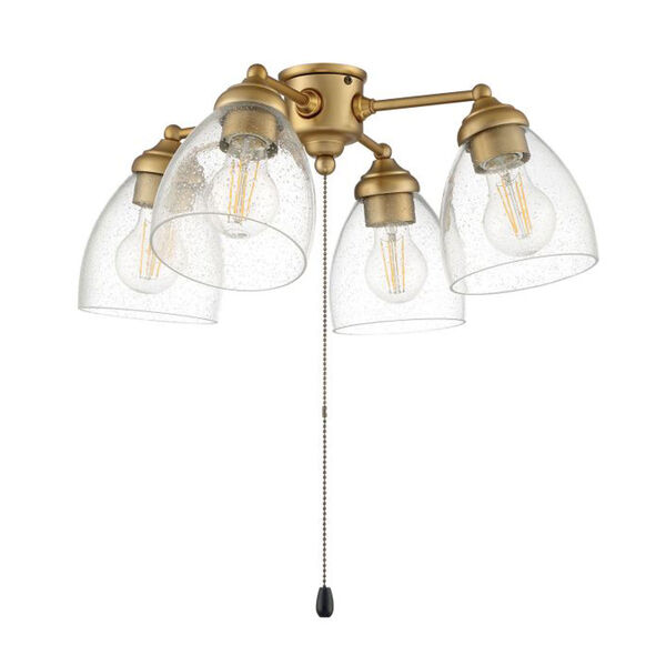 Satin Brass 20-Inch Four-Light LED Fan Light Kit, image 1