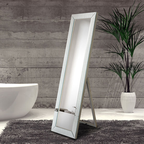 Moderno Clear 64 x 18-Inch Beveled Glass Rectangle Floor Mirror, image 6