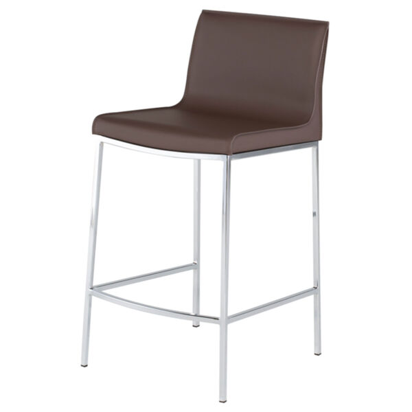 Colter Dark Brown and Silver Counter Stool, image 1
