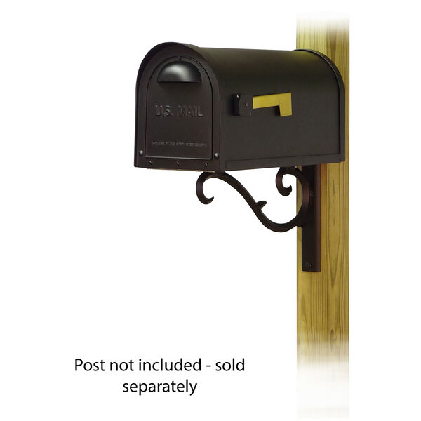 Curbside Black Nine-Inch Classic Mailbox with Sorrento Front Single Mounting Bracket, image 1