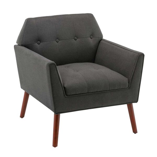 Take A Seat Dark Gray Fabric Espresso Andy Accent Chair, image 1