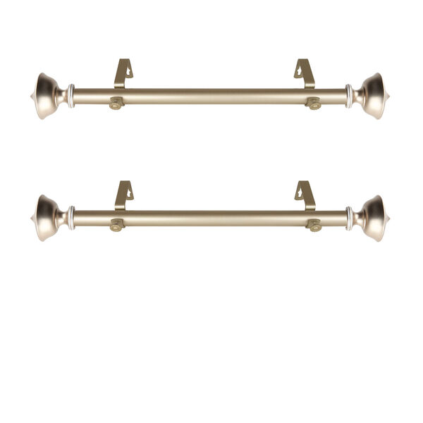 Leopold Light Gold 20-Inch Side Curtain Rod, Set of 2, image 1