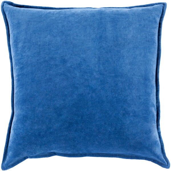 Cotton Velvet Blue 20-Inch Pillow Cover, image 1