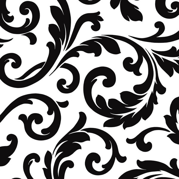 Hyatt Scroll Black and White Wallpaper, image 1
