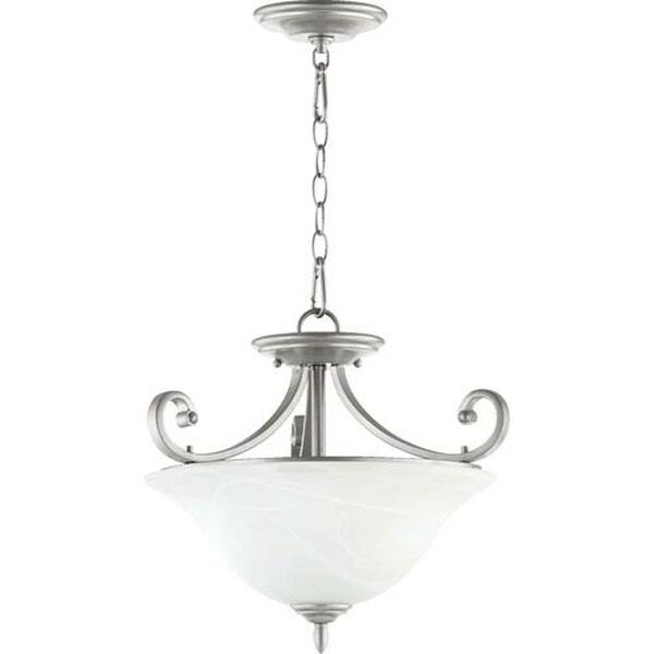 Bryant Classic Nickel Three Light Dual Mount Pendant with Faux Alabaster Glass, image 1