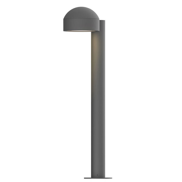 Inside-Out REALS Textured Gray 22-Inch LED Bollard with Plate Lens and Dome Cap with Frosted White Lens, image 1