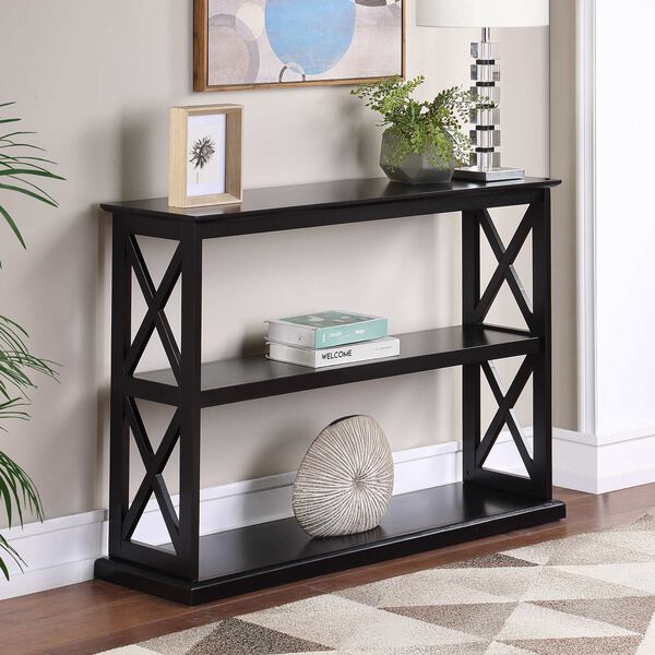 Coventry Black Console Table with Shelves, image 2