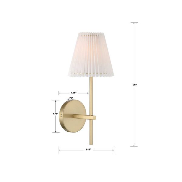 Gamma Aged Brass One-Light Wall Sconce, image 3