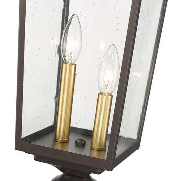 Eldrick Powder Coat Bronze Two-Light Outdoor Post Lantern, image 4