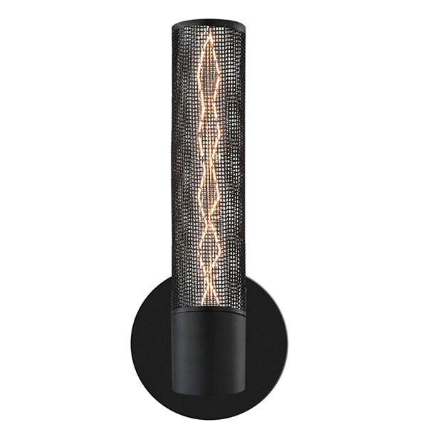 Urban Edge Textured Black 14.25-Inch One Light Wall Sconce, image 1