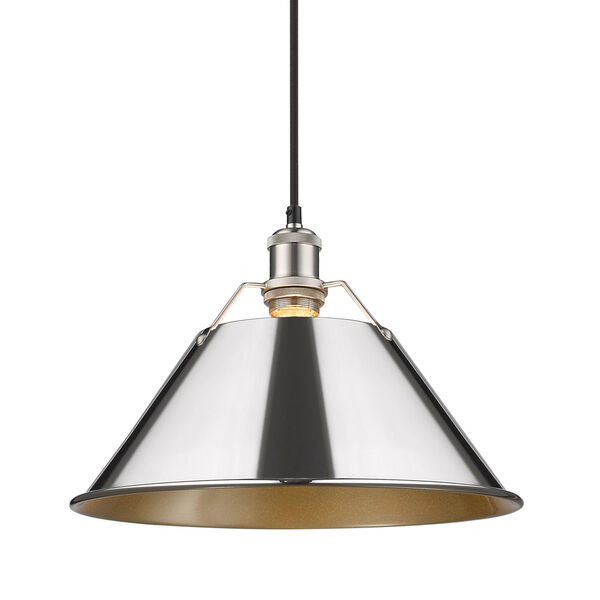 Orwell Pewter 14-Inch One-Light Pendant with Chrome Shade, image 2