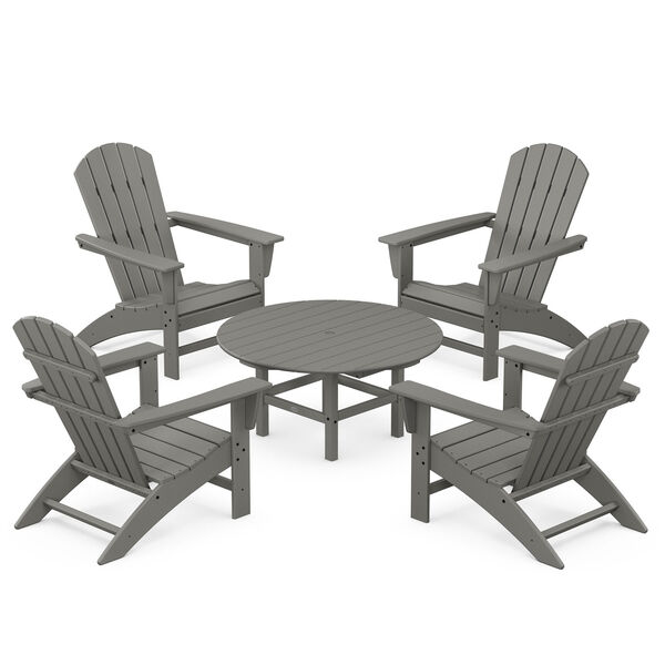 Nautical Slate Grey Adirondack Chair Conversation Set, 5-Piece, image 1