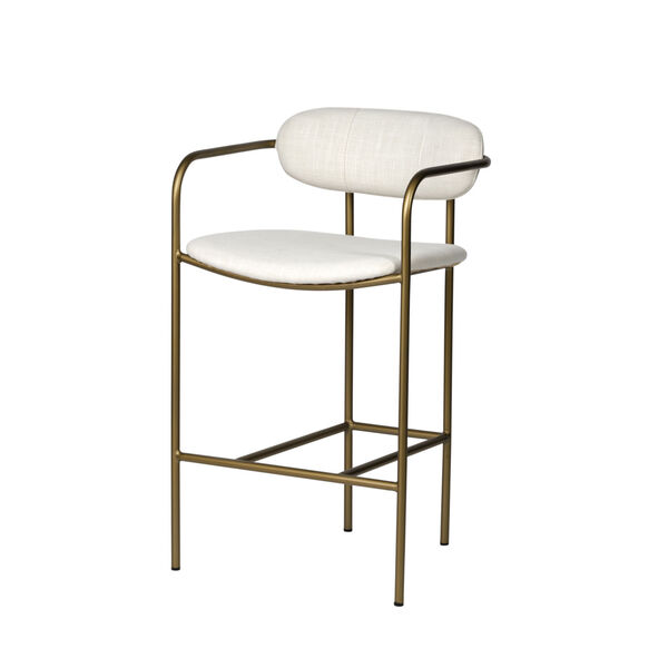 Parker Gold and Cream Upholstered Seat Counter Height Stool, image 1