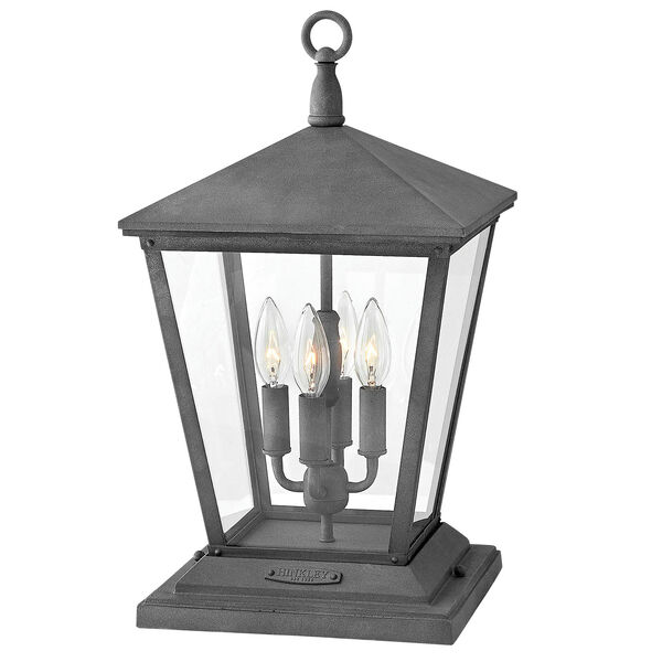 Trellis Aged Zinc 11-Inch Four-Light Outdoor LED Post Top and Pier Mount, image 1