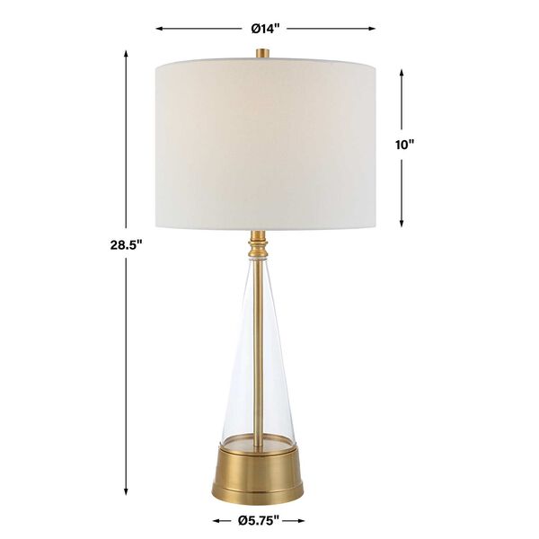 Loring Cone Glass Brass One-Light Table Lamp, image 3
