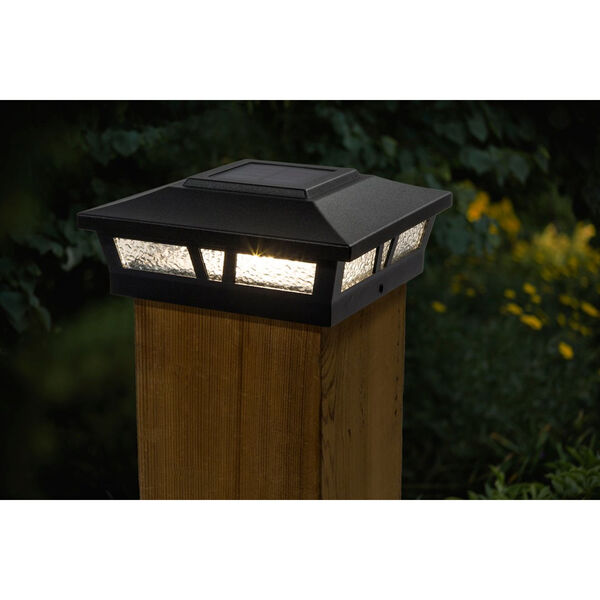 Black Aluminum Oxford 6X6 LED Solar Powered Post Cap, image 2