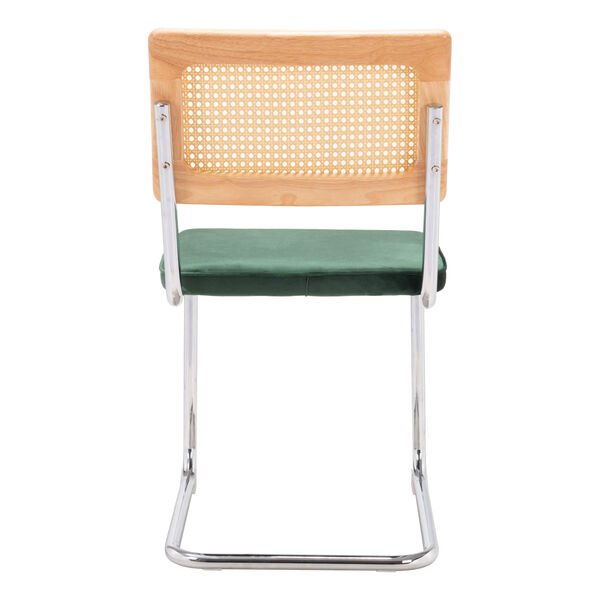 Montrose Green, Natural and Chrome Dining Chair, image 4