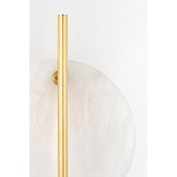 Croft Aged Brass One-Light LED Wall Sconce with Alabaster Shade, image 4