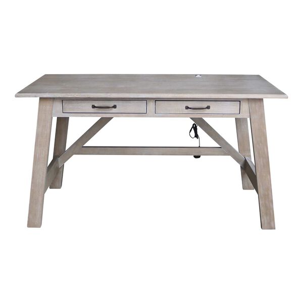 Serendipity Washed Gray Taupe Desk with Two Drawers, image 5