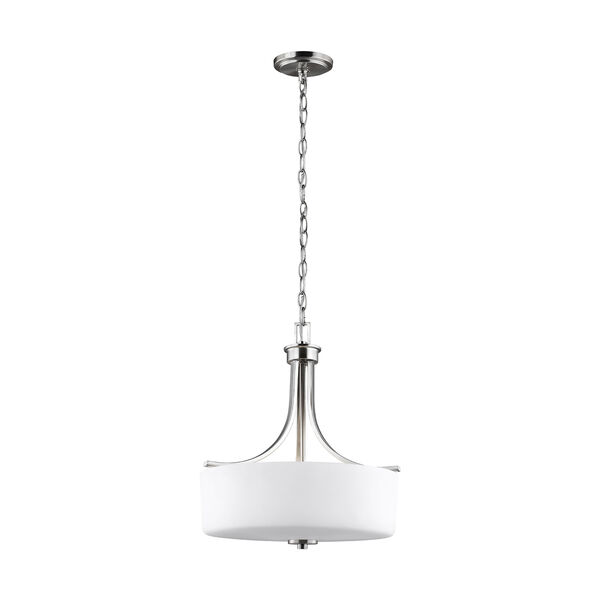 Canfield Brushed Nickel 16-Inch Three-Light Pendant, image 1