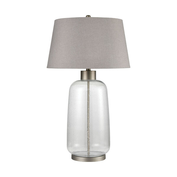 Whaling Clear Bubble Glass and Pewter One-Light Table Lamp, image 2