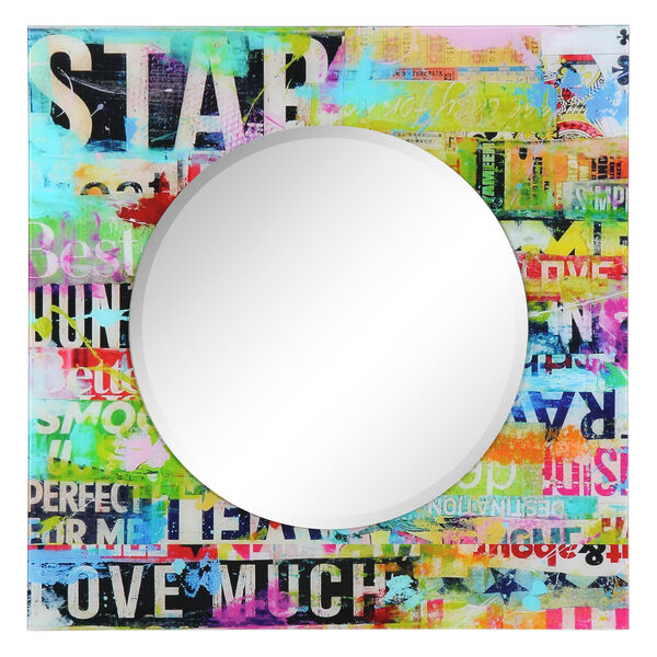 Star Multicolor 36 x 36-Inch Round Beveled Wall Mirror, image 6