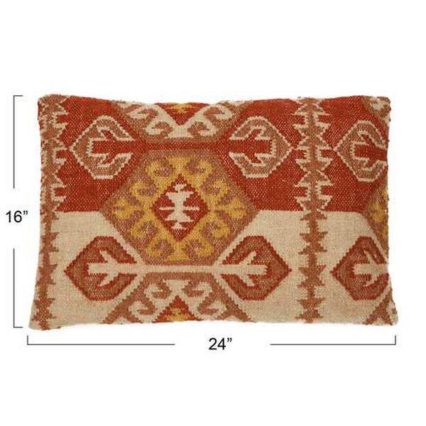 Multicolor Woven Wool Blend Kilim Lumbar 24 x 16-Inch Pillow, image 5