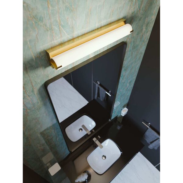 Axel Satin Brass 25-Inch Integrated LED Bath Stripe, image 2