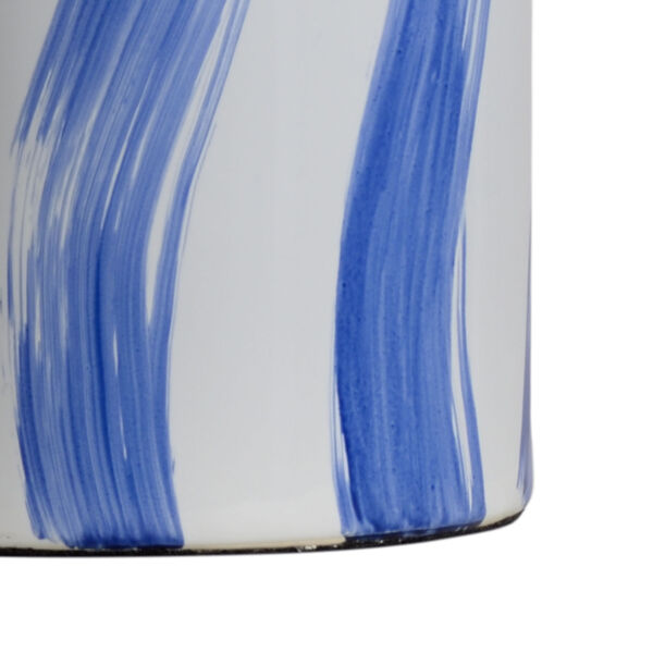White and Blue One-Light Brush Table Lamp, image 2
