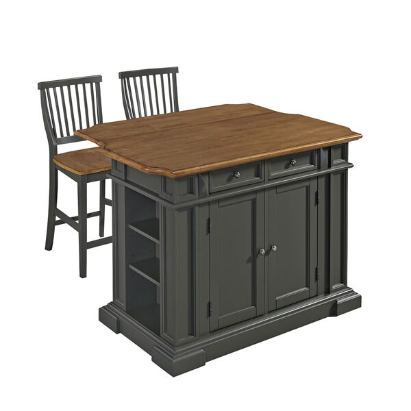 Americana Kitchen Island with Two Stools, image 1