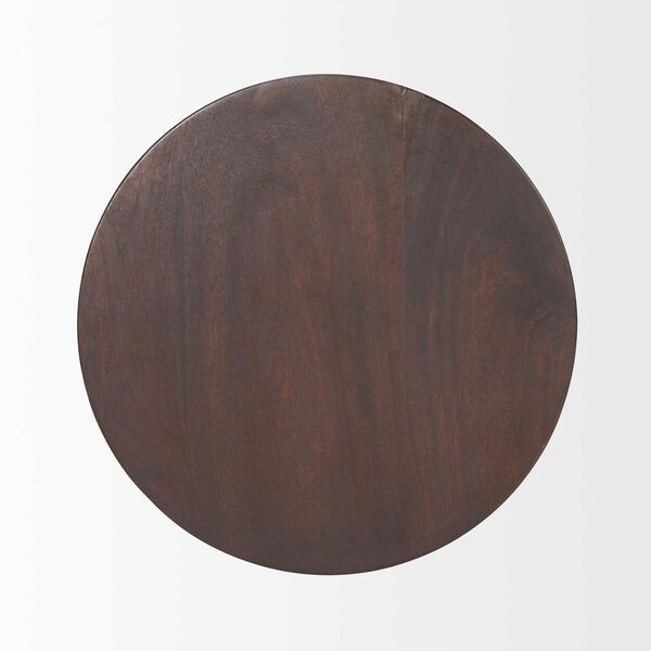 Novell Dark Brown Wood Pedestal Side Table, image 5