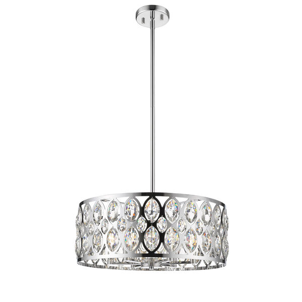 Dealey Chrome Six-Light Chandelier With Transparent Crystal, image 4