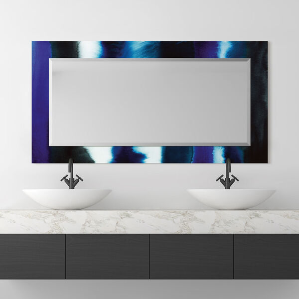Run Off Blue 54 x 28-Inch Rectangular Beveled Wall Mirror, image 1