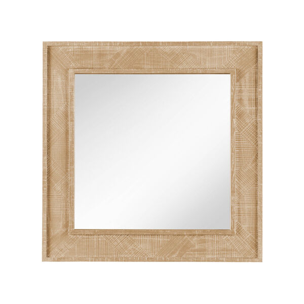 Rustic Natural Oak 38-Inch Square Wall Mirror, image 1