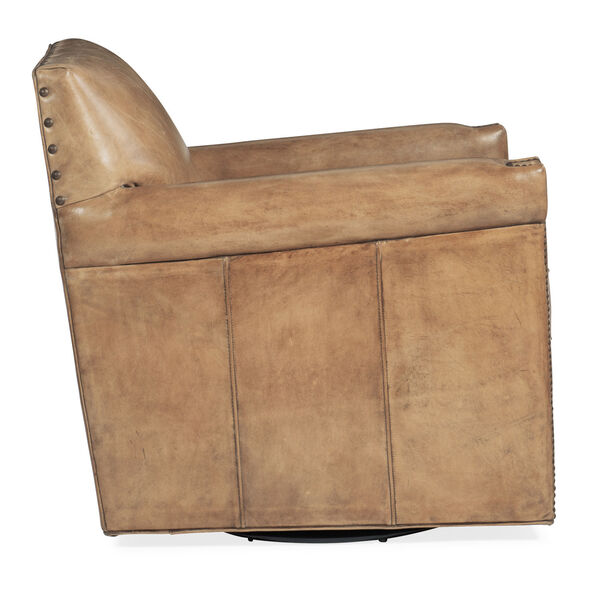 Potter Brown and Beige Swivel Club Chair, image 3