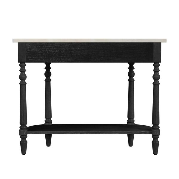 Danielle Washed Black Marble 40-Inch One--Drawer Console Table, image 5